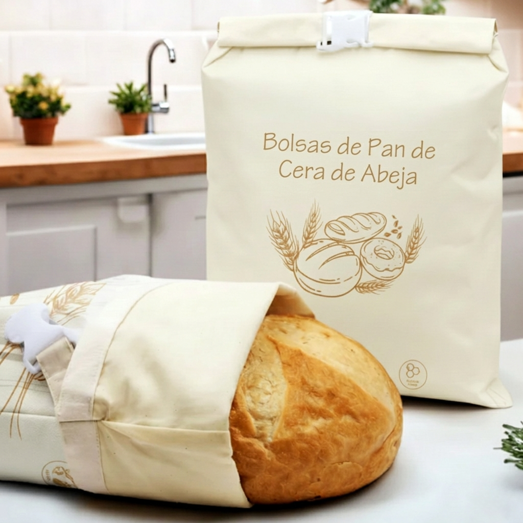 Bolsas de pan premium 100% algodón y cera de abeja