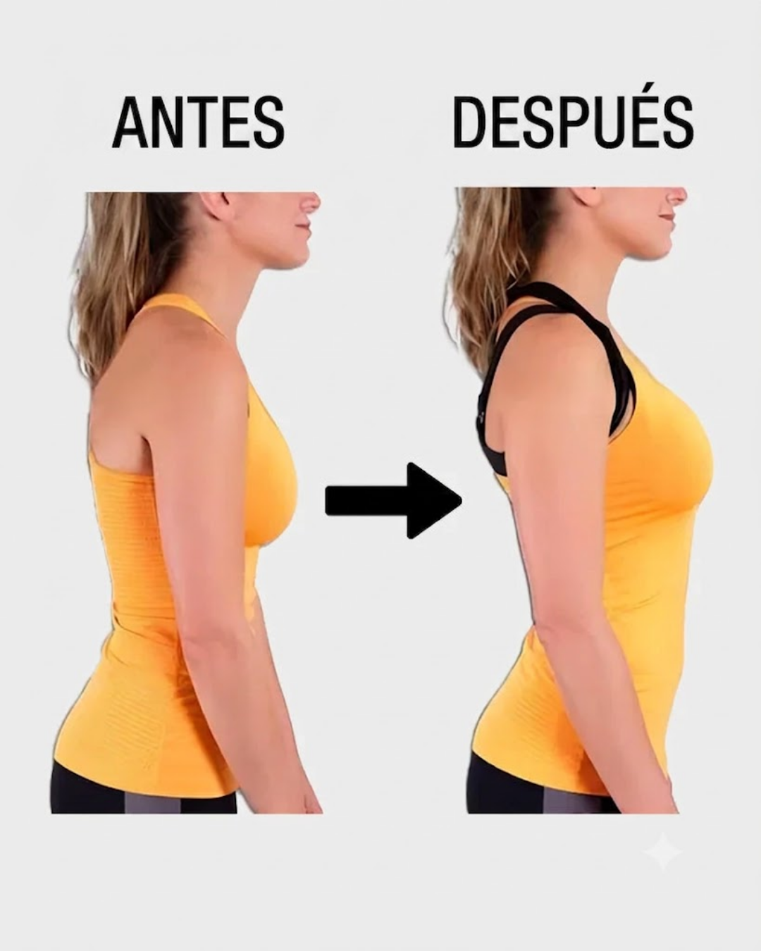 Sujetador con espalda cruzada y cierre frontal, sin aros, para soporte postural.
