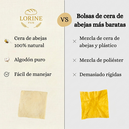 Bolsas de pan premium 100% algodón y cera de abeja