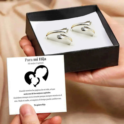 A MI HIJA | SIEMPRE UNIDAS | ANILLOS ABRAZO 2X1