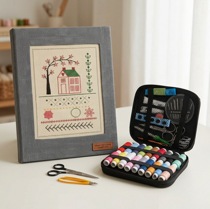 Libro de Bordado Antiestrés: Kit Completo con + 60  Diseños