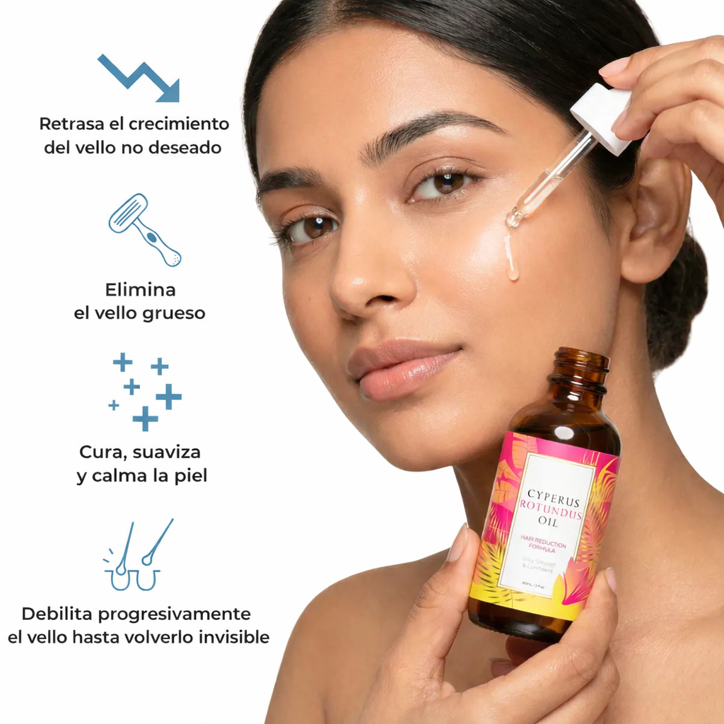 Aceite de Cyperus Valorie - Tratamiento para reducir el crecimiento del vello (60 ml)