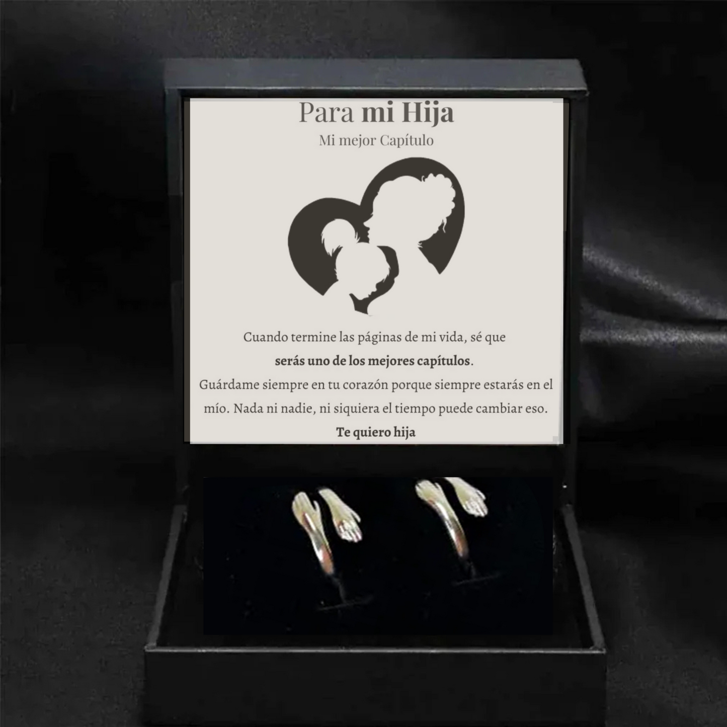 A MI HIJA | SIEMPRE UNIDAS | ANILLOS ABRAZO 2X1