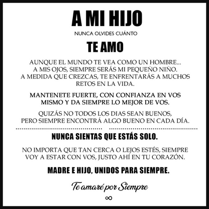 A MI HIJO | SIEMPRE UNIDOS | PULSERA DE CUERO