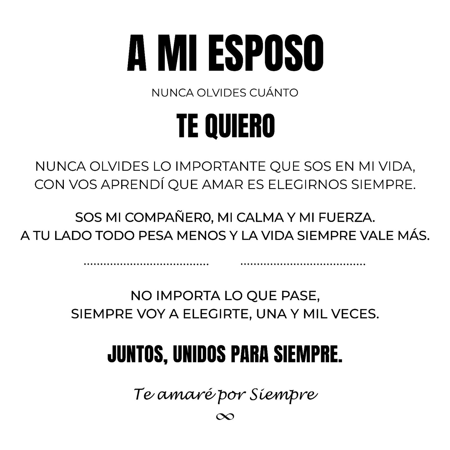 A MI ESPOSO | SIEMPRE UNIDOS | PULSERA DE CUERO