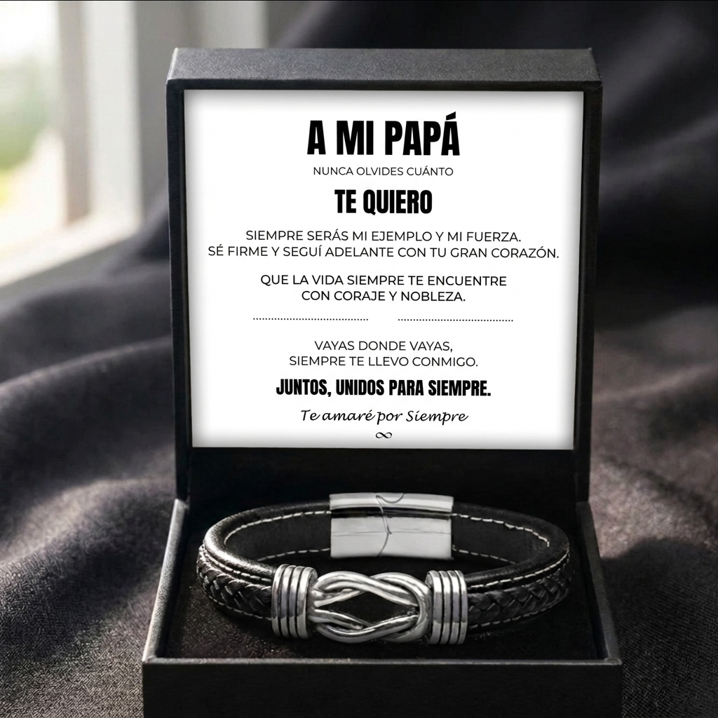 A Mi Papá | Siempre Unidos | Pulsera de Cuero