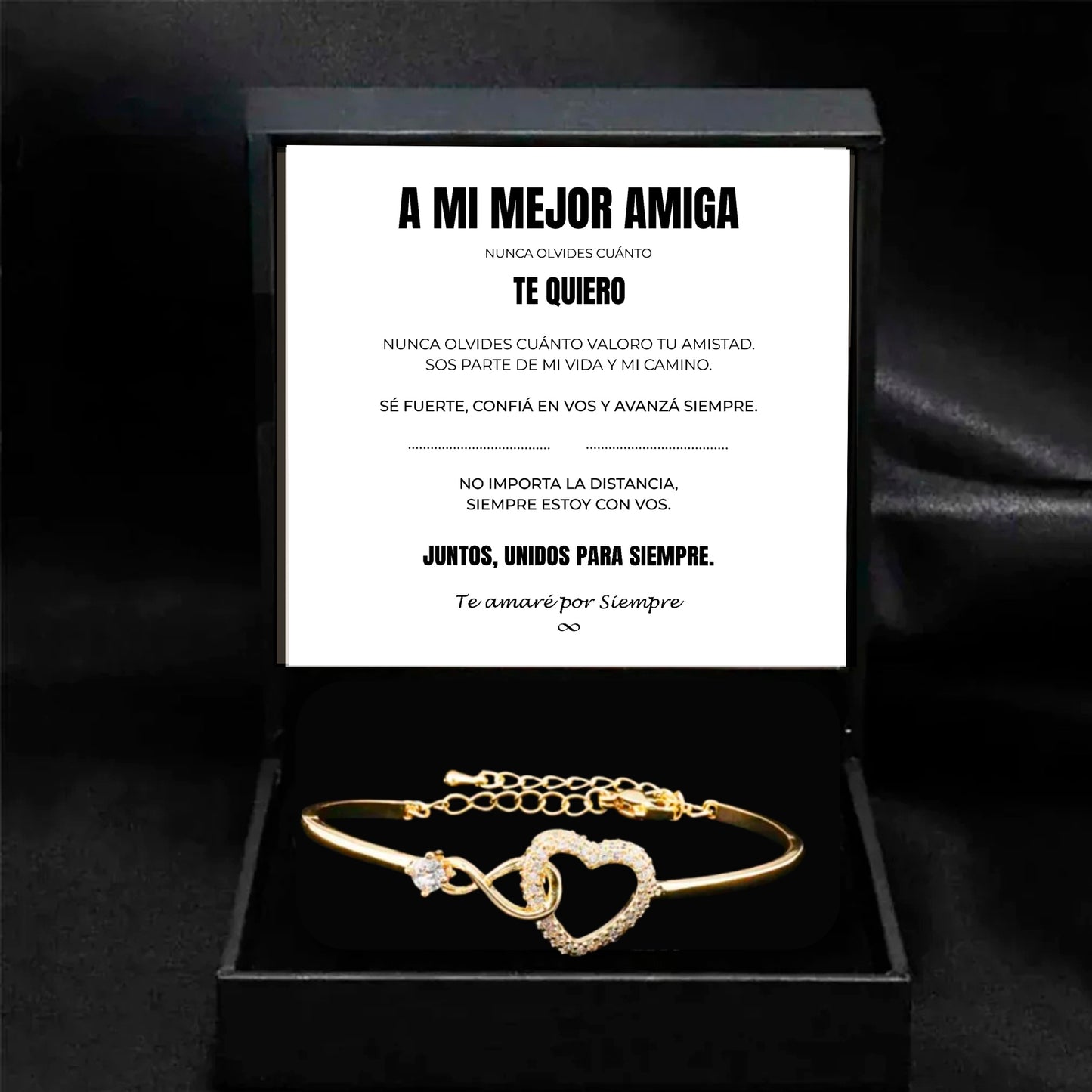 A MI MEJOR AMIGA | SIEMPRE UNIDAS | PULSERA CORAZON