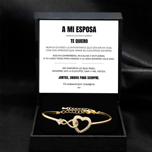 A MI ESPOSA | SIEMPRE UNIDAS | PULSERA CORAZON