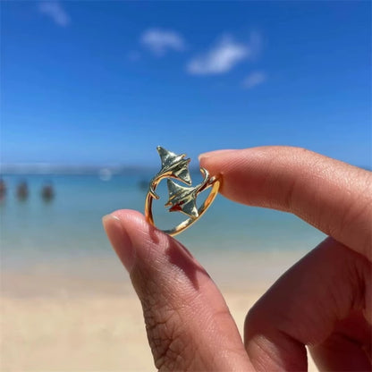 Anillo Mantarraya Dorada ( Ajustable )