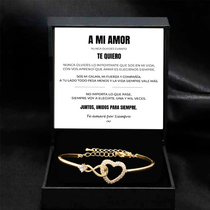 A MI AMOR | SIEMPRE UNIDOS | PULSERA CORAZON (mujer)