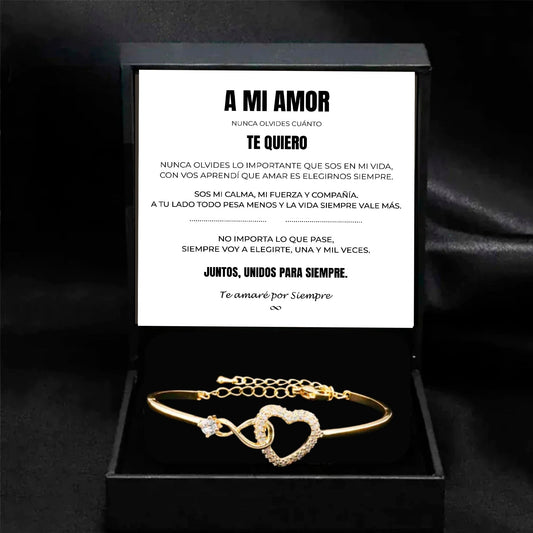 A MI AMOR | SIEMPRE UNIDOS | PULSERA CORAZON (mujer)