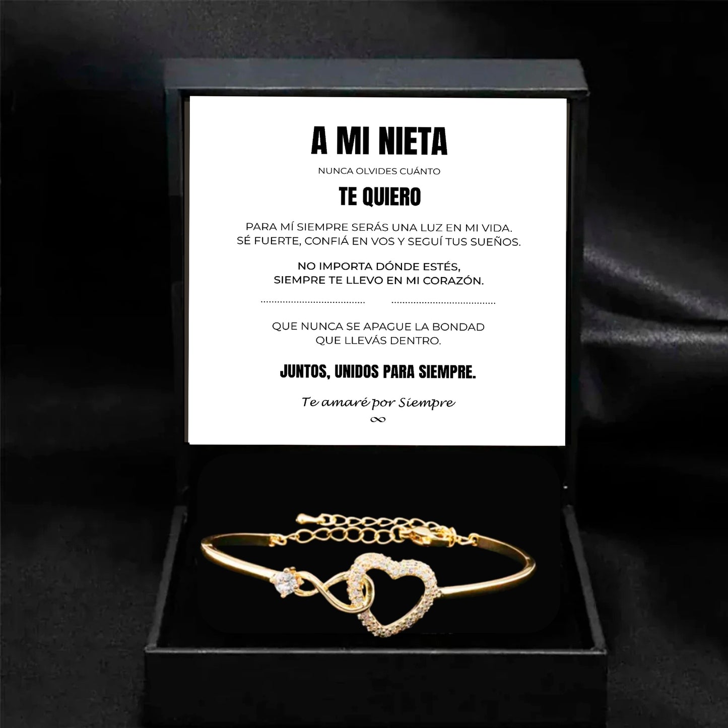 A MI NIETA | SIEMPRE UNIDAS | PULSERA CORAZON