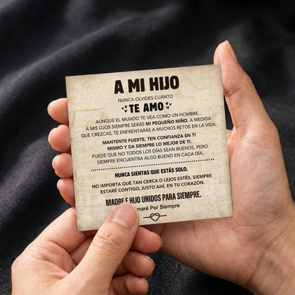 A Mi Hijo | Siempre Unidos | Pulsera de Cuero