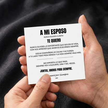 A Mi Esposo | Siempre Unidos | Pulsera de Cuero