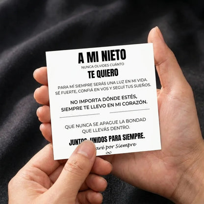 A Mi Nieto | Siempre Unidos | Pulsera de Cuero